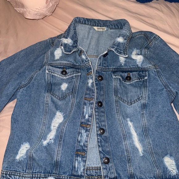 Distressed Blue Denim Jacket - Picture 2 of 4